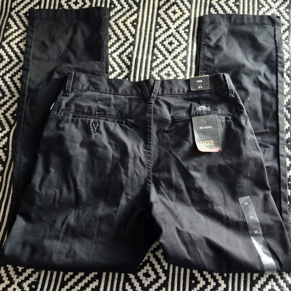 Vans Black Relaxed Chino Size 31 Womens Black Slacks Trousers NEW - Picture 2 of 2
